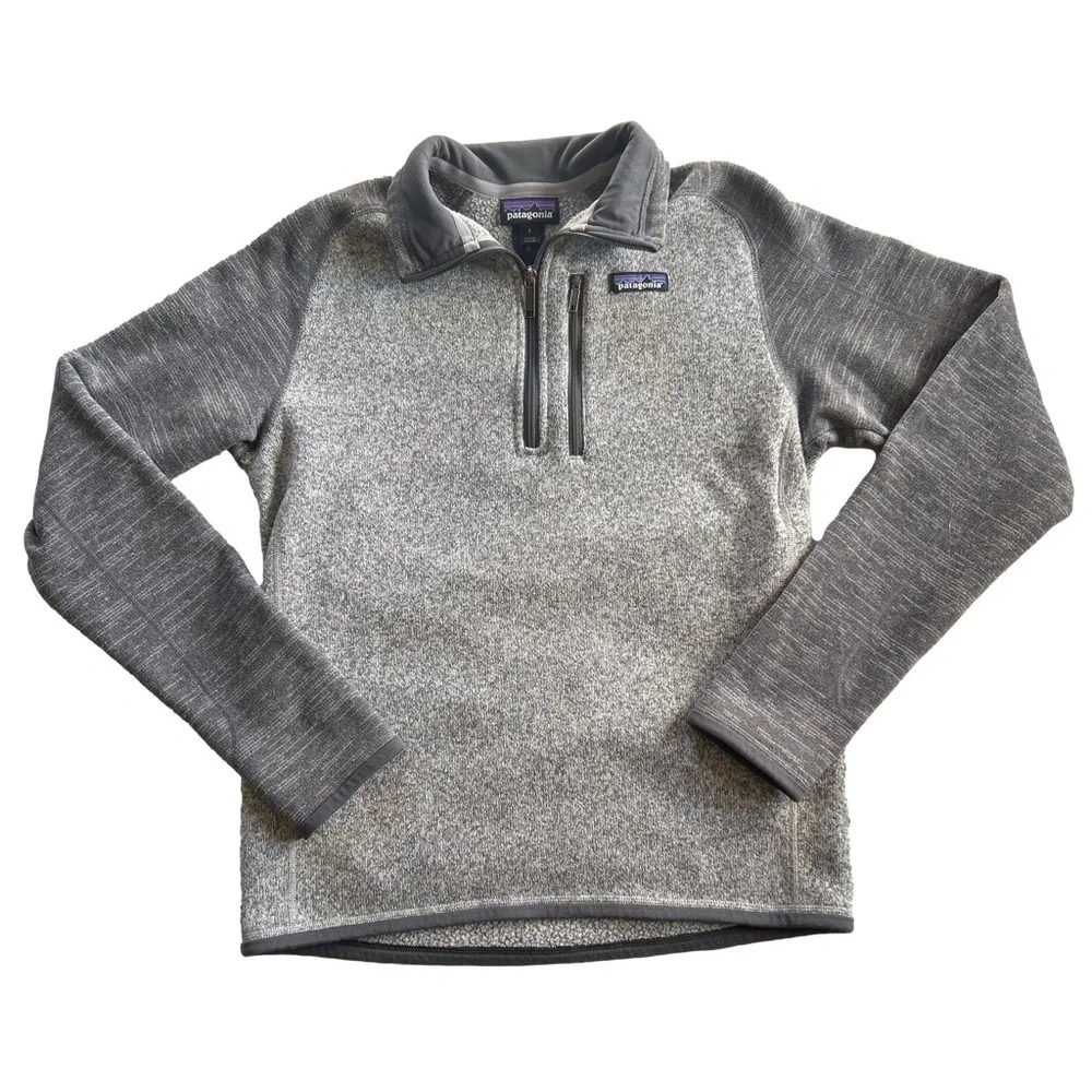 PATAGONIA MEN'S/UNISEX BETTER SWEATER 1/4 ZIP heather black/grey size s